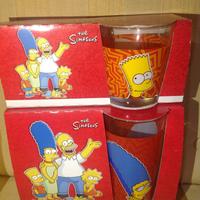 Simpsons Bart/Marge bicchieri nuovi in vetro