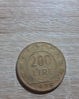 moneta 200 lire anno 1978