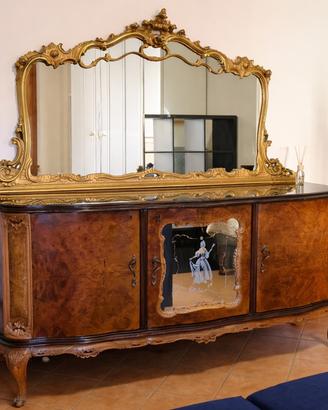 Credenza stile barocco con specchiera
