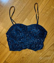 Top nero pailletato 