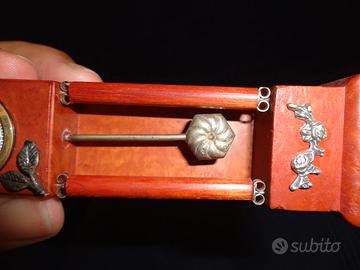 mini orologio in radica e argento