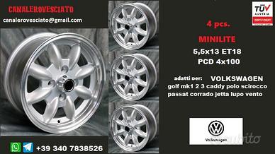 Cerchi minilite 5,5x 13 4x100 et18 volkswagen VW