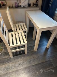 Consolle legno e vetro allungabile