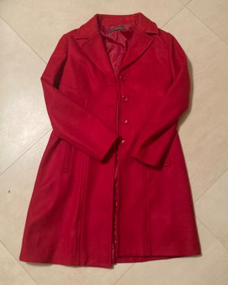 Cappotto misto lana color rosso
