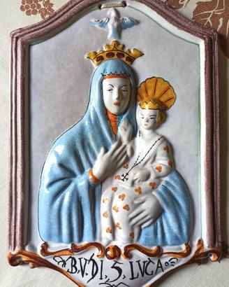 Formella ceramica Beata Vergine d. SanLuca Bologna