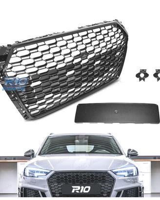 GRIGLIA AUDI A4 B9 15-19 PDC LOOK RS4 NERO LUCIDO