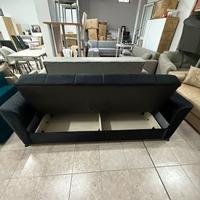 Divano duca nero con cassettone con fuzione letto