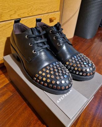 scarpe Apepazza n°40 derby brook nere vera pelle