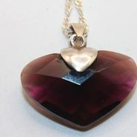 Splendido cuore ciondolo pietra e argento
