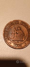 indocinafrancia 1cent 1887/88/1895 bronzo