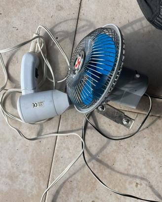 Ventilatore e asciugacapelli 12v camper