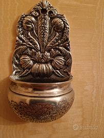 Acquasantiera in peltro, XlX-inizioXX secolo