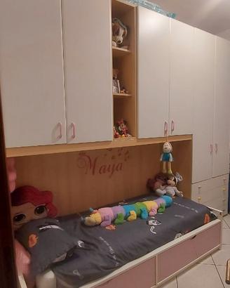 Armadio a ponte colore bianco e rovere