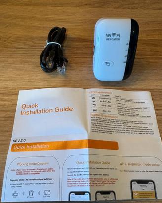 Ripetitore wi-fi wireless 300 mbps + cavo lan