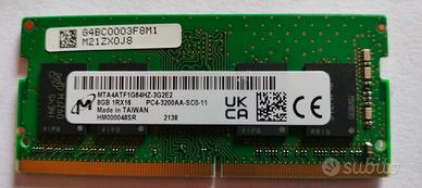 Memoria RAM DDR4 8GB 3200MHz per Notebook