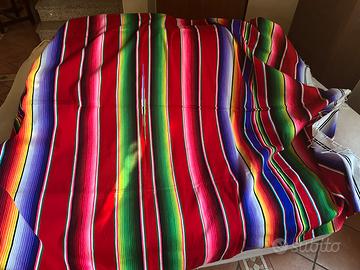 Coperta originale messicana a righe arcobaleno