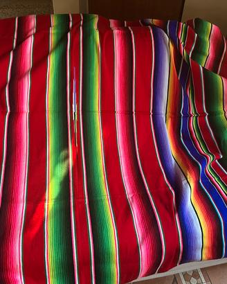 Coperta originale messicana a righe arcobaleno