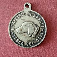 Medaglietta tassa sui cani numerata - 1889 - rara