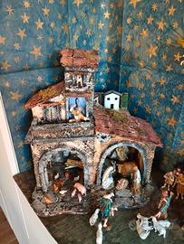 Casa capanna legno per presepe napoletano da 10cm