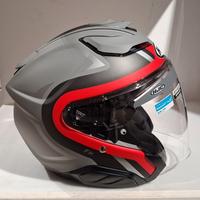 Casco Jet HJC F31 Bask MC1SF Grigio/Rosso