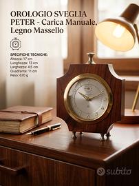 Orologio sveglia con carica manuale marca Peter in