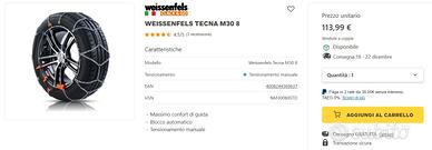 Catene da Neve Weissenfels Taglia 8 R14 15 16 17