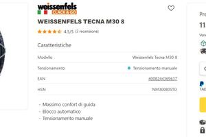 Catene da Neve Weissenfels Taglia 8 R14 15 16 17
