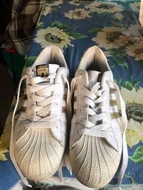 Adidas superstar bianche outlet e oro