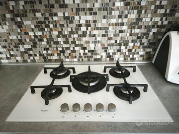 piano cottura gas  5 fuochi Whirlpool 