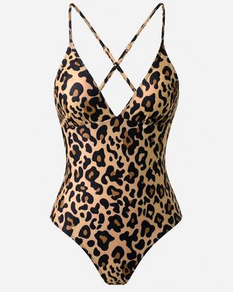 Costume da bagno intero leopardato donna