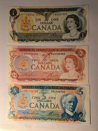 Dollari canadesi FDS 1972-1974 Pick 85a 86a 87b