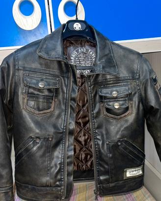 giacca in vera pelle per bambino