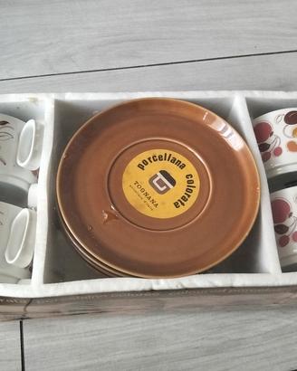 Set 4 tazzine vintage con piattini Tognana