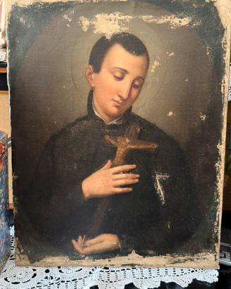 Antico olio su tela San Luigi Gonzaga