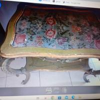 Tavolino antico in legno e vetro cm 45x65
