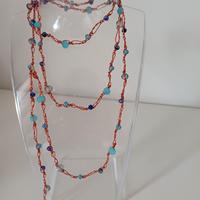 Collana artigianale blu/azzurro