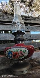 lampada antica base argento 800 