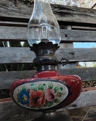 lampada antica base argento 800 