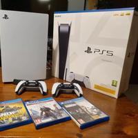 ps5 da 1tb con 3 giochi e due joystick 
