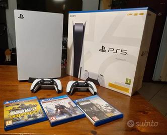 ps5 da 1tb con 3 giochi e due joystick 