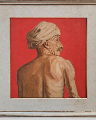Olio su tela uomo con turbante