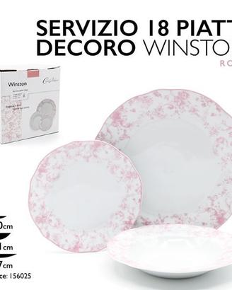 Servizio piatti 18 pezzi Winston Rosa