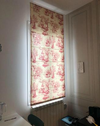 Coppia di tende fantasia Toile de Jouy e struttura