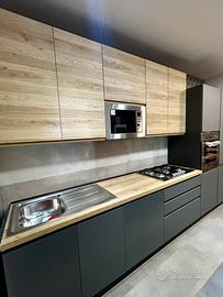 Cucina Wood&Gray 360cm 5 elettrodomestici
