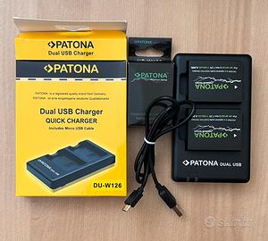 2 batterie più caricabatteria patona per fuji