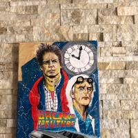 QUADRO DIPINTO TELA''RITORNO AL FUTURO '' firmato