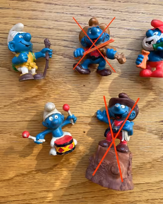 Lotto 3 Puffi Schleich anni '60-'80