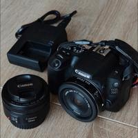 canon 200d + obiettivi + accessori 