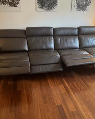 DIVANO NATUZZI ESTREMO IN PELLE, 4 POSTI