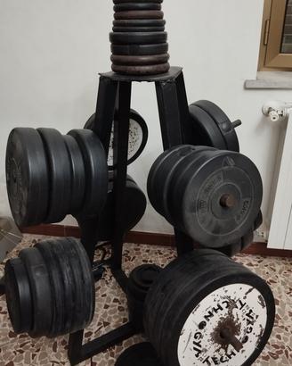 porta pesi con pesi 